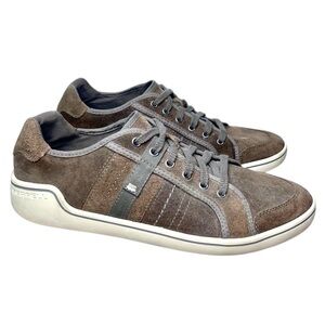 Merrell Shoes Mens Lace Up Brown Tan Suede Tennis Primer Casual Sneakers Shoes